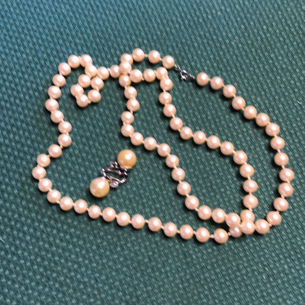 Pearl necklace and earrings